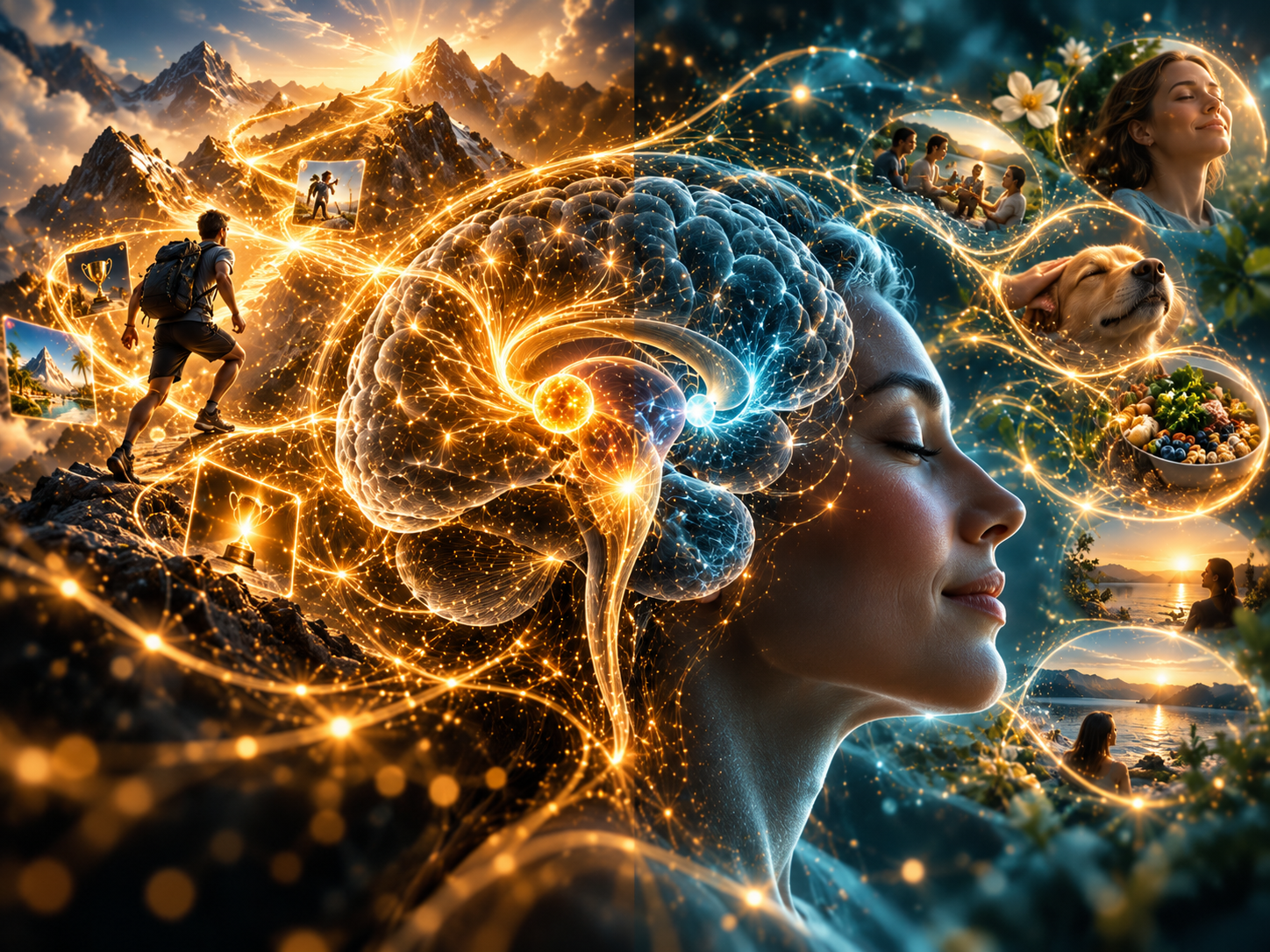 Representación artística del aprendizaje y la motivación. No es un registro de actividad cerebral real.